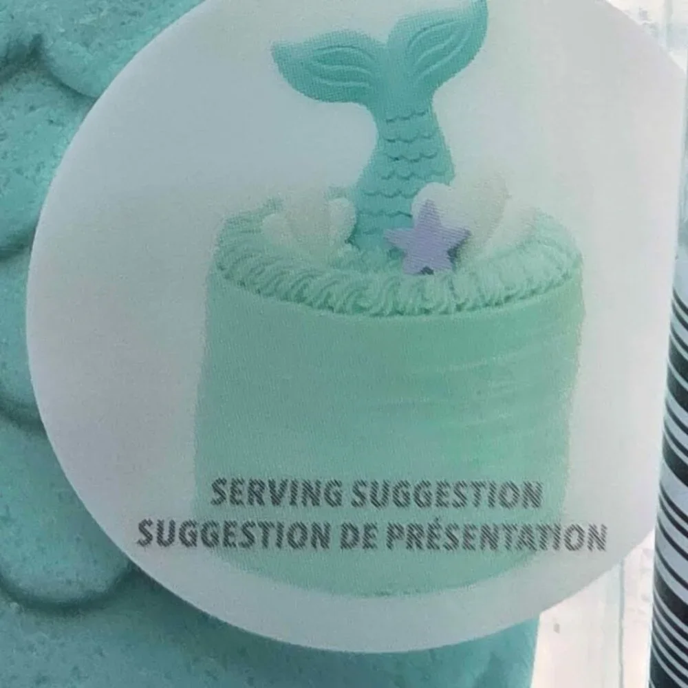 Mermaid tail cake toppers woth 2 jars of sprinkles. New in box Mermaid birthday